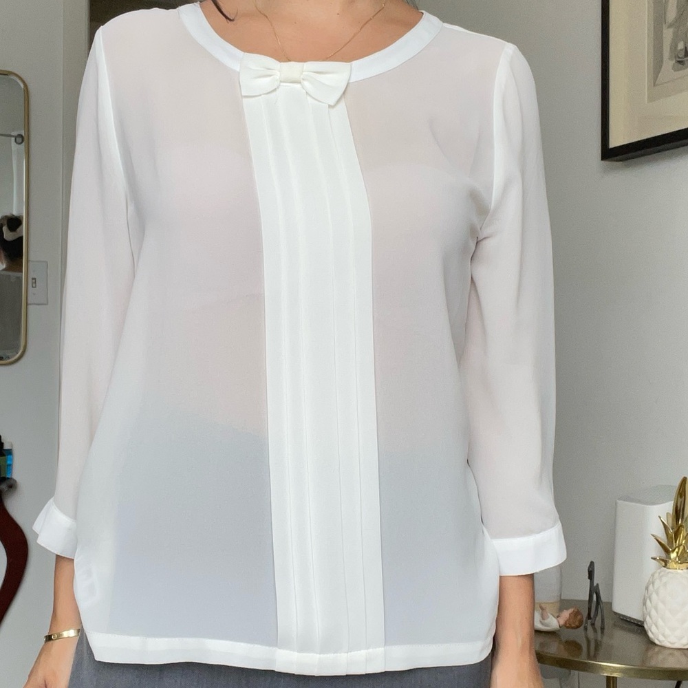 White Blouse with bow details